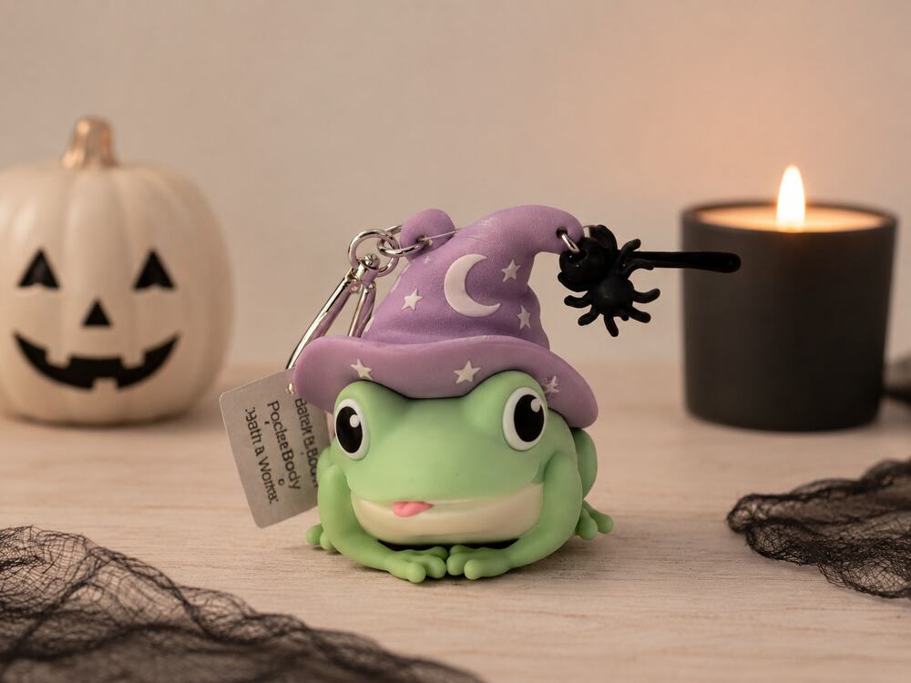 Bath & Body Works Halloween Frog Wizard PocketBac Holder Sanitizer Holder NWT